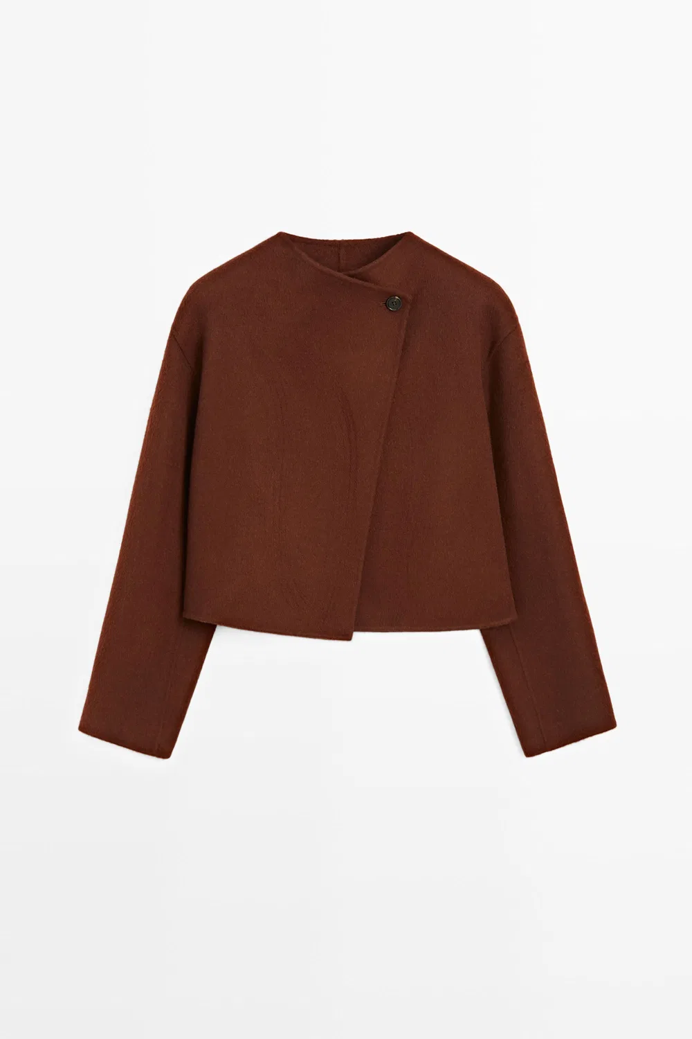 Куртка Massimo Dutti, накидка с пуговицами, коричневый — фото 2