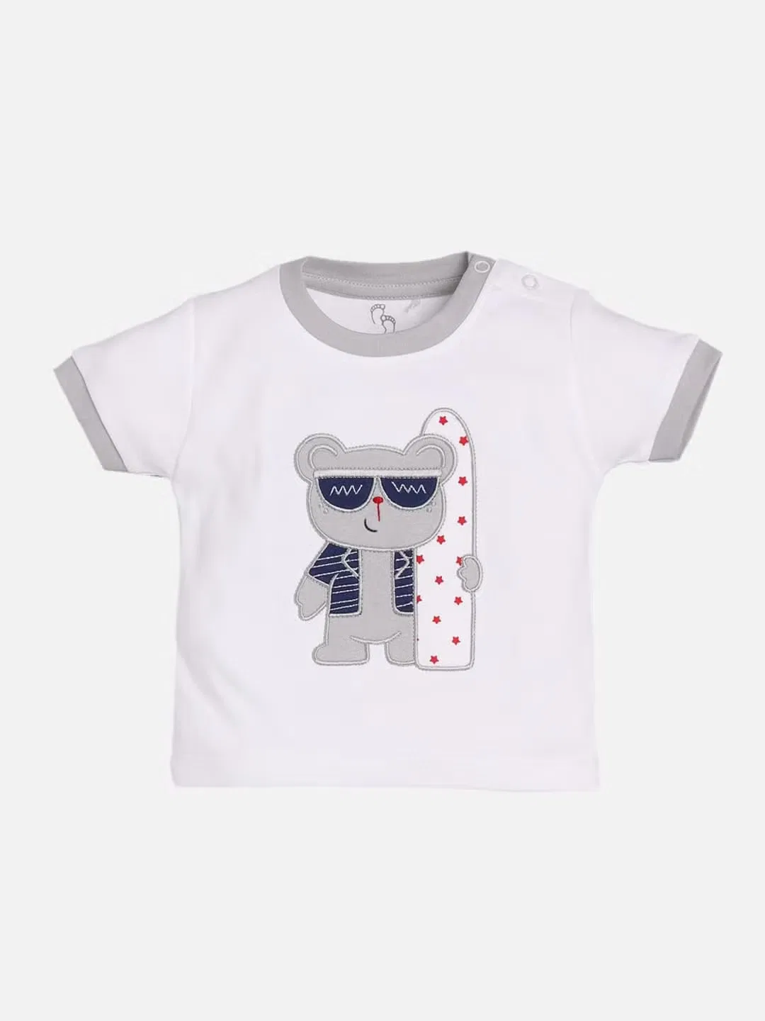 Комплект футболка с коротким рукавом и штаны с принтом медведя Baby Go, серый — фото 4