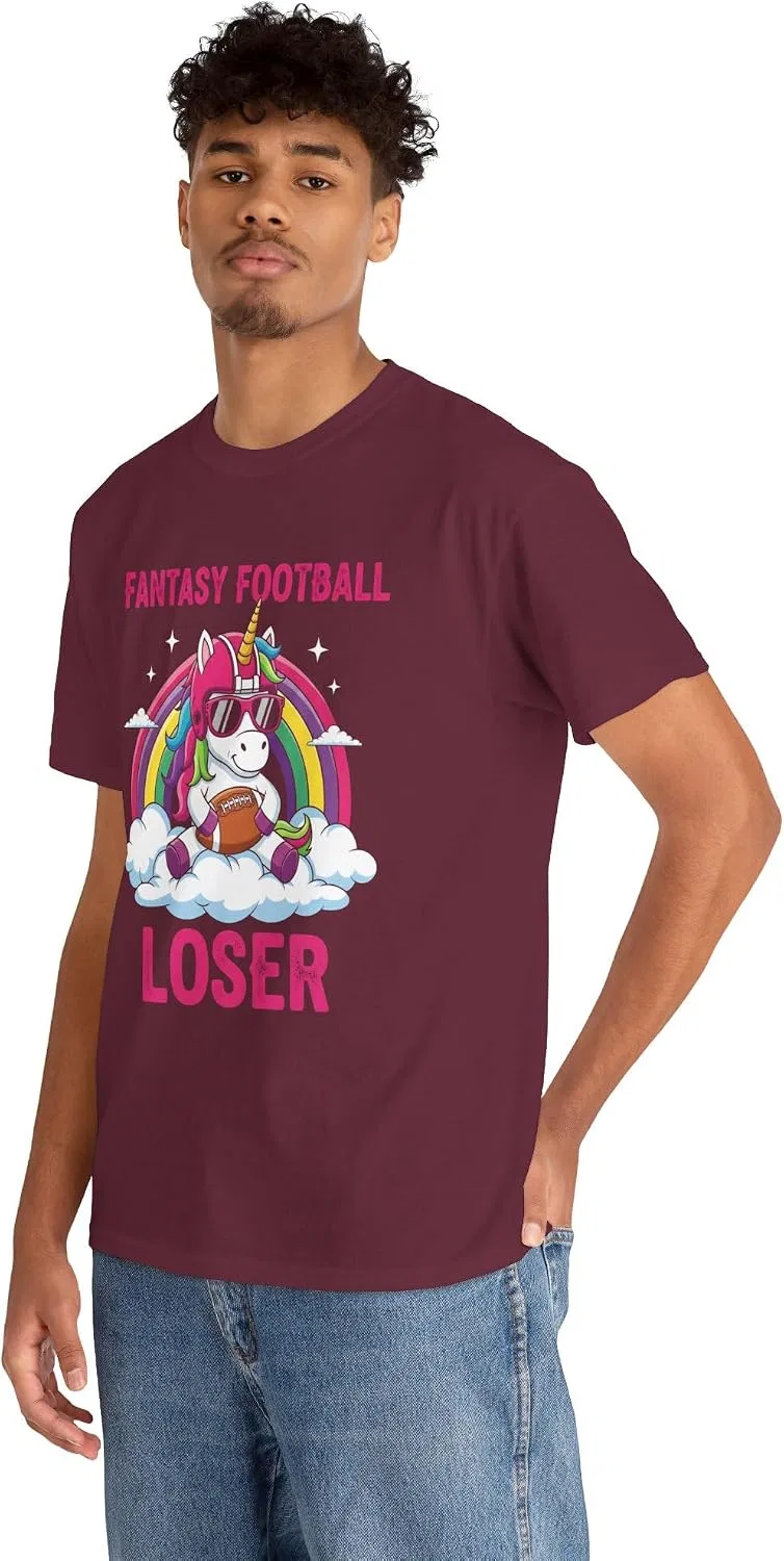 Мужская футболка с принтом Fantasy Football Loser, бордовый — фото 4