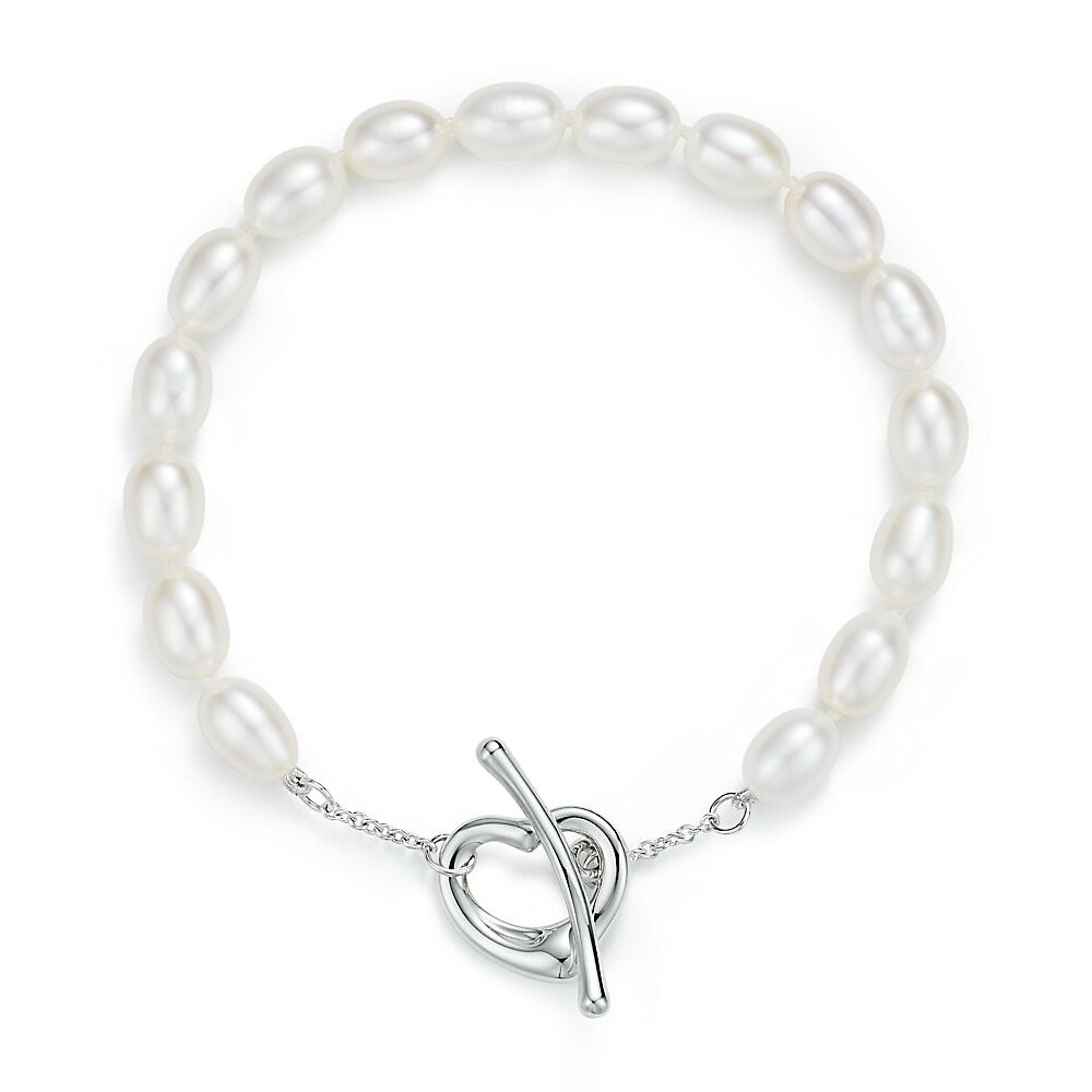 

Браслет Tiffany & Co. Elsa Peretti Open Heart Pearl, серебро