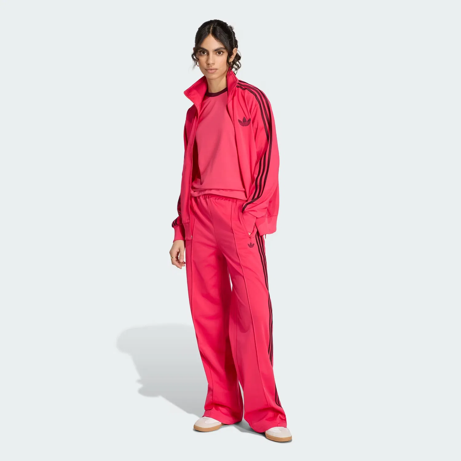 Женские спортивные брюки свободного кроя Firebird Adidas Originals, розовый/темно-бордовый — фото 3
