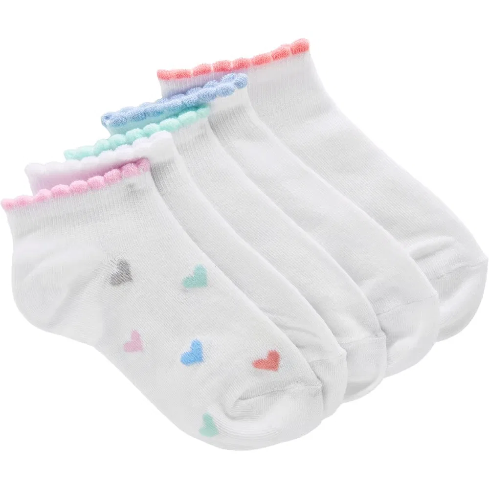 Набор из 6 детских низких носков до щиколотки с фестончатым краем Sof Sole, White Scallop Assorted