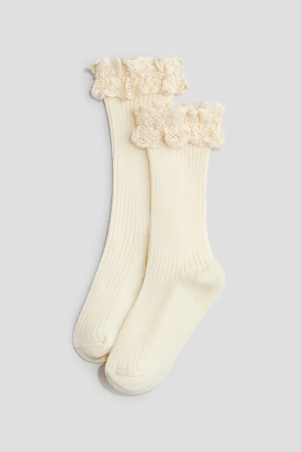 Носки с вязаными оборками H&M, Cremefarben