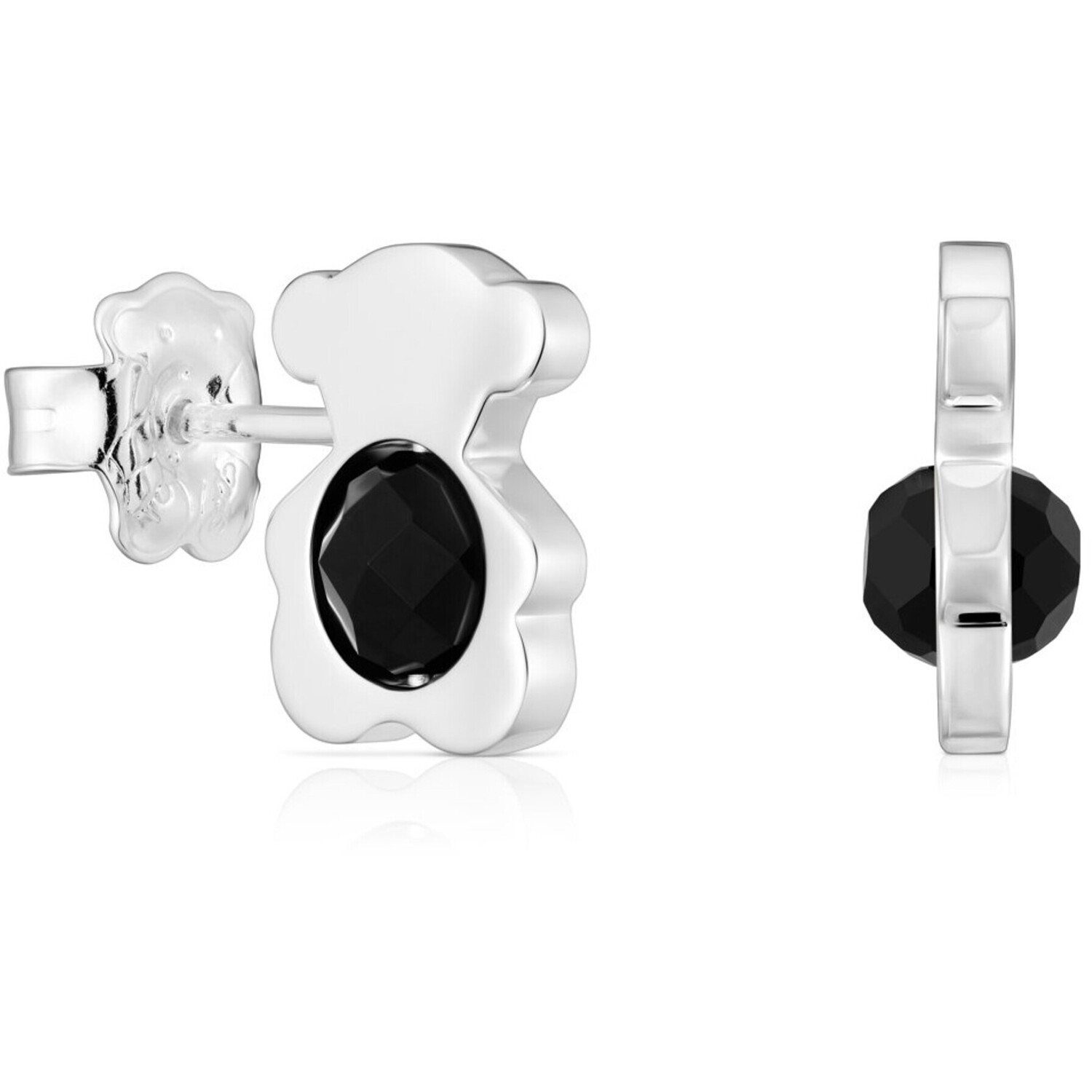 

Серьги Tous Small With Onyx 12 mm Bear I-Bear, серебро