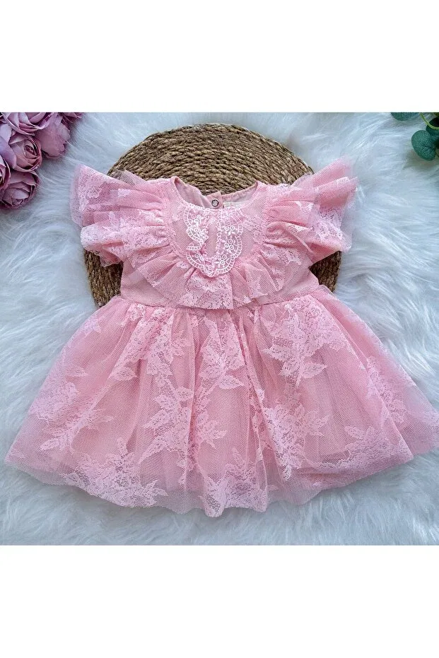Детское платье для девочек с цветочным принтом Aysskids, Pink — фото 4