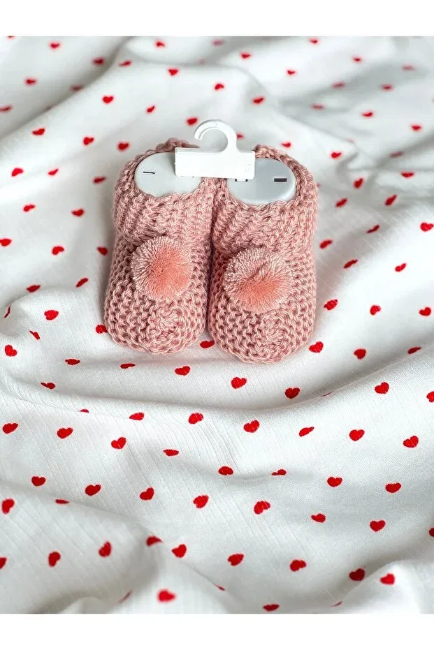 Детские пинетки для новорожденных трикотажные Knitted baby booties newborn gift dried rose Betsy Studio, Rose Dry — фото 2