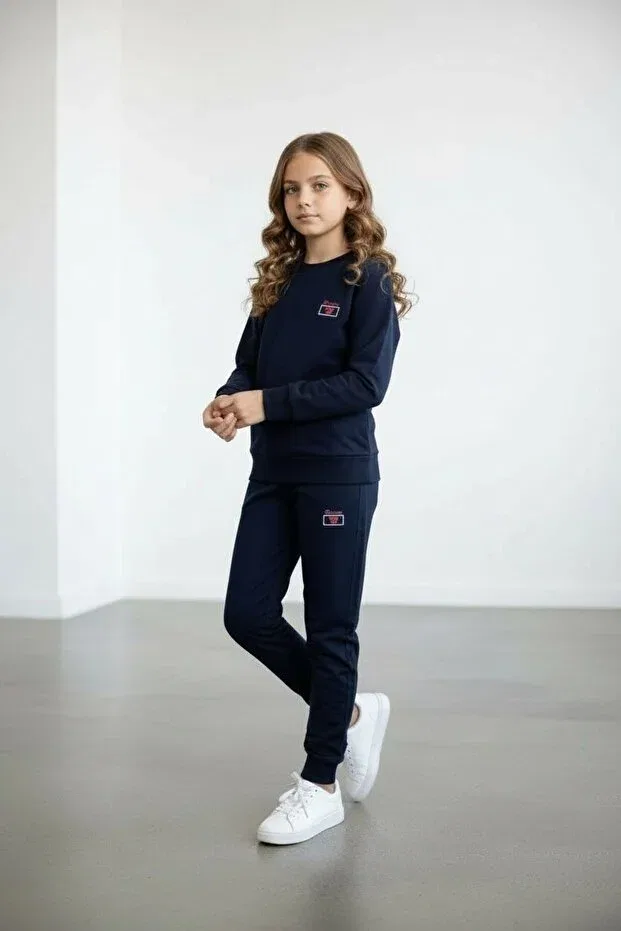 Детский спортивный костюм для девочек с длинным рукавом Piyera, Navy Blue — фото 2
