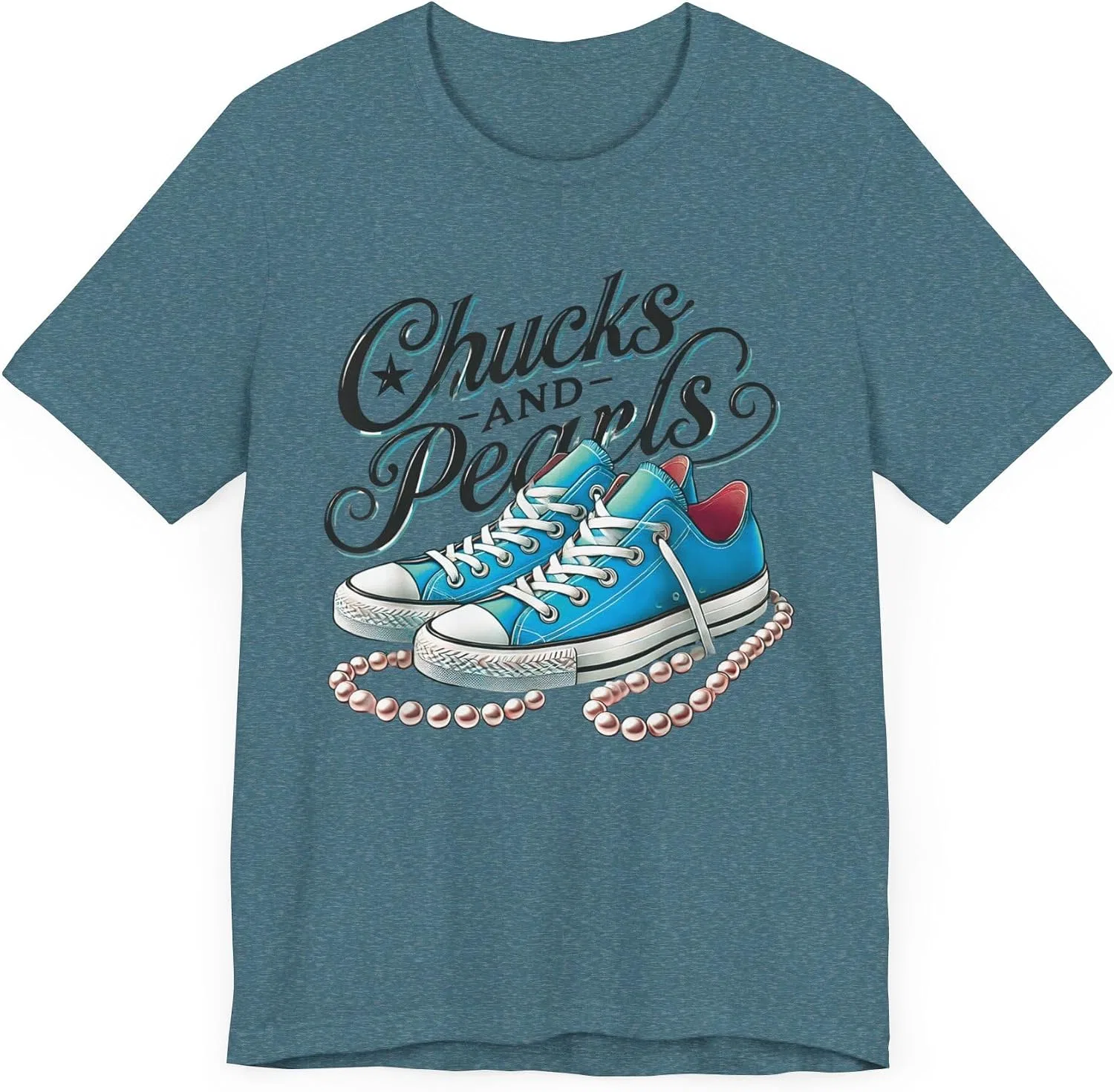 Мужская футболка с принтом Kamala 2024 Bella Canvas 3001, Heather Deep Teal — фото 3