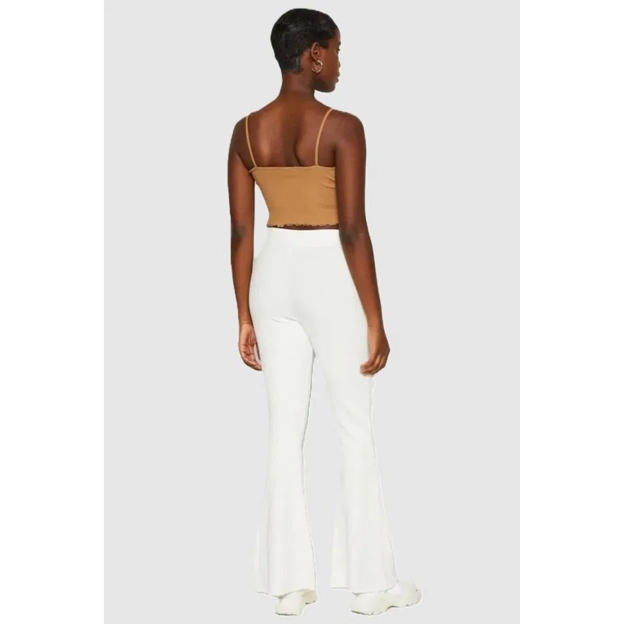 Женские спортивные брюки с высокой посадкой с принтом Nike Sportswear Rib Jersey White, Белый — фото 2