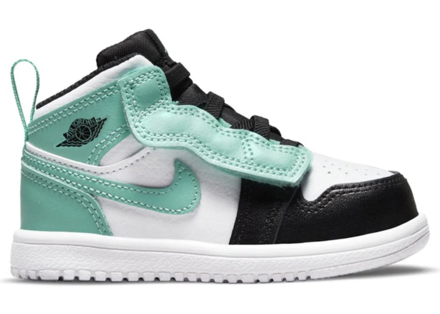 Детские кроссовки с длинным шнурком Jordan 1 Mid Alt Jordan, White/Black/Tropical Twist