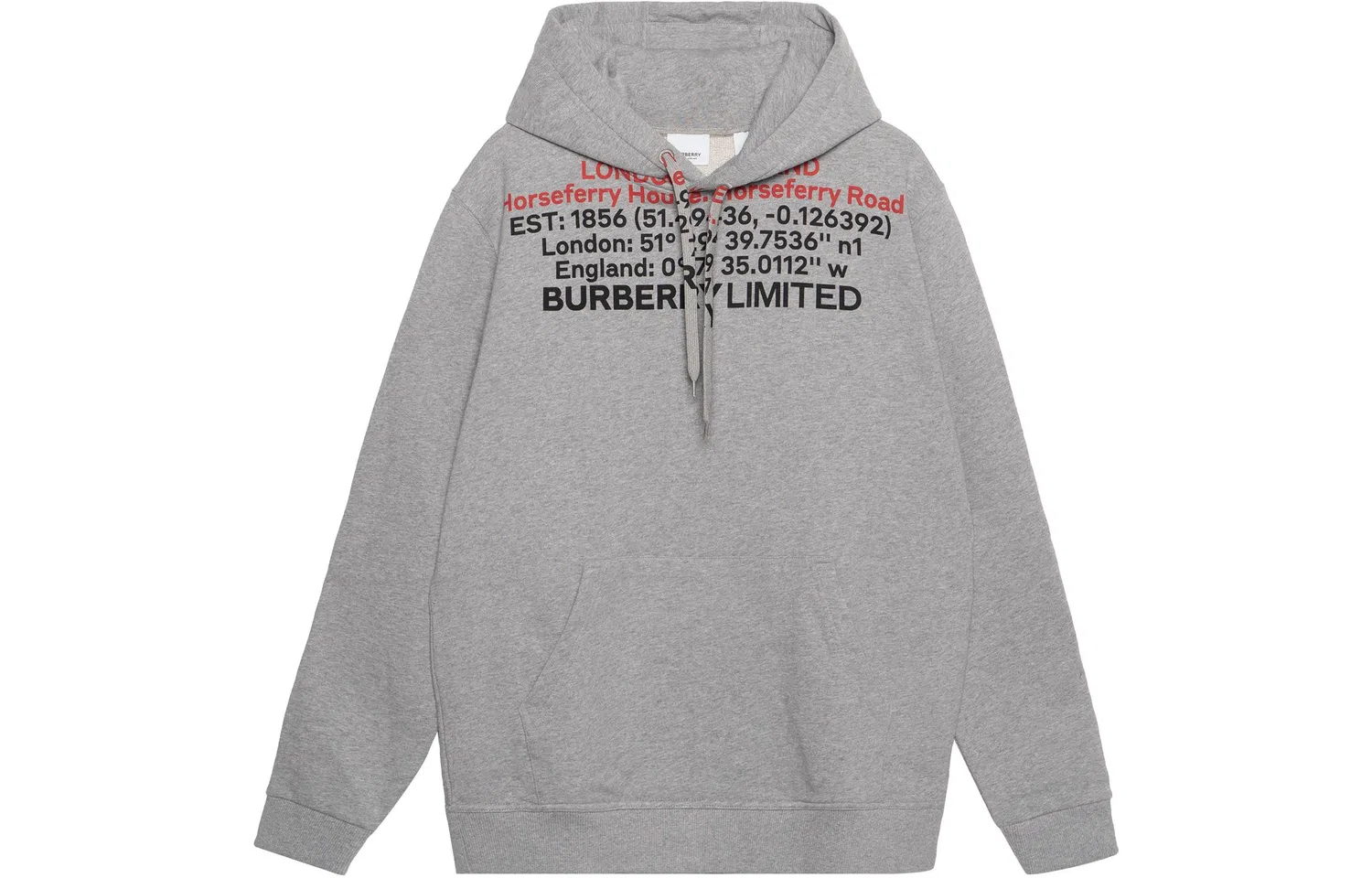 Мужской худи с принтом Horseferry Location Burberry, Light Heather Gray