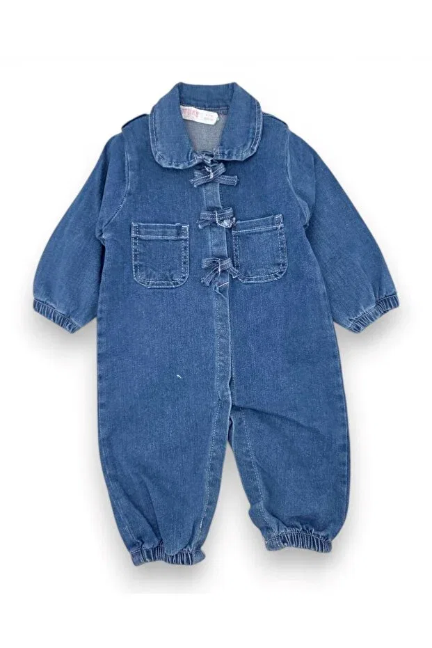 Детский комбинезон для девочек джинсовый Young Voyyo Kids Baby, Blue — фото 2