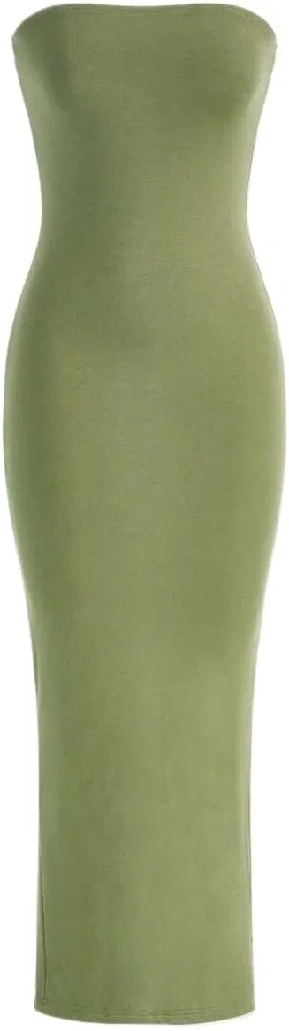 Женское облегающее платье-карандаш с разрезом Generic, Lime Green