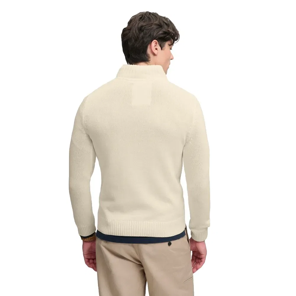 Мужской свитер с полузастежкой-молнией Cotton Knit Superdry, Beige — фото 2