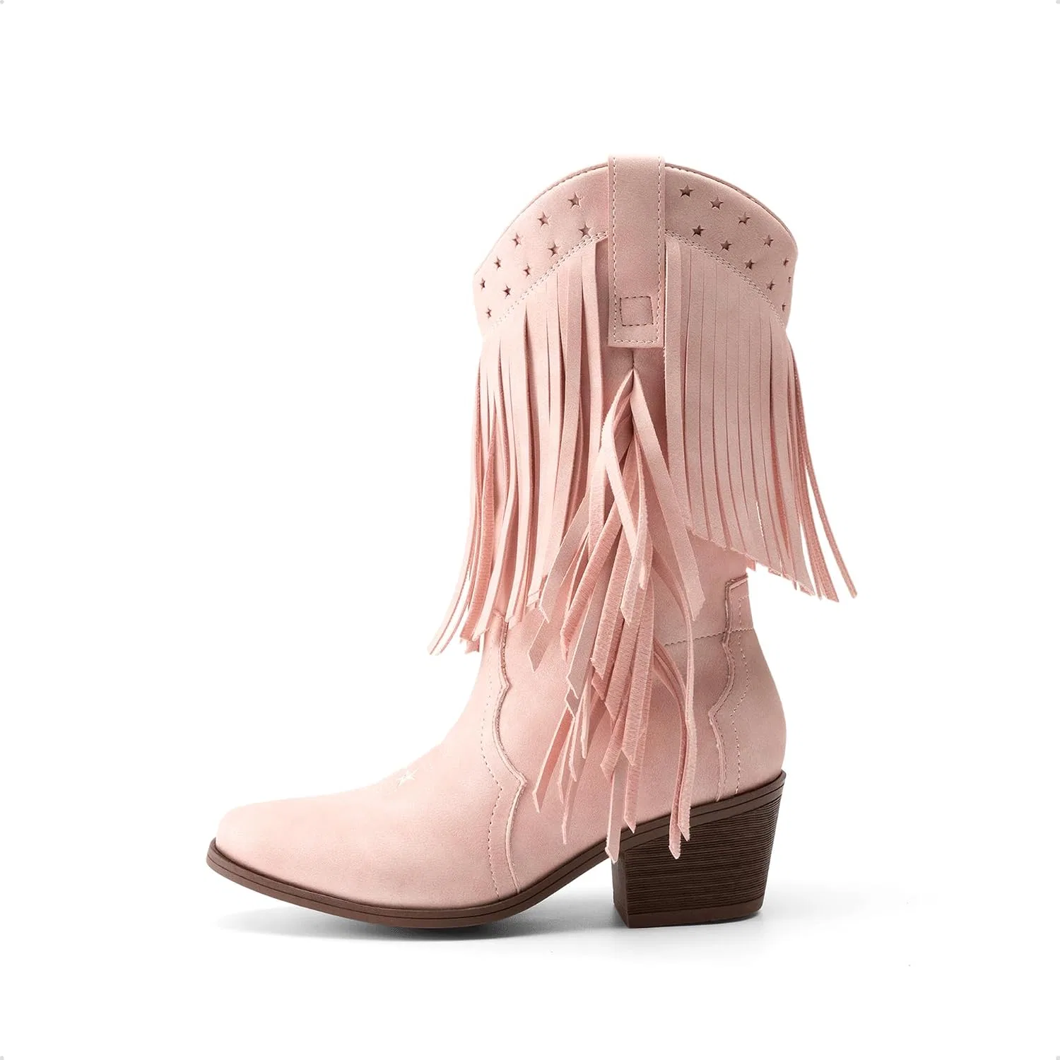 Детские сапоги для девочек с бахромой и кисточками Tassel Fringe DREAM PAIRS, Pink — фото 3