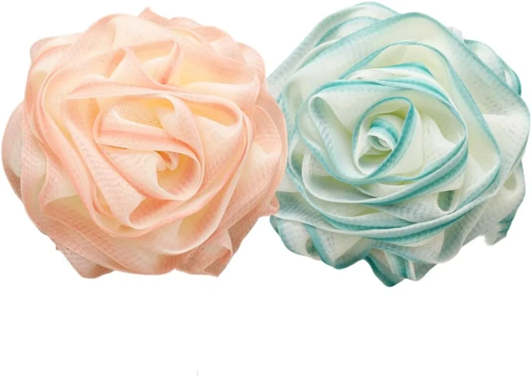 Люфа для душа Розочка, SINGEWOW, 2 шт, 75 г, Pink+Blue — фото 3