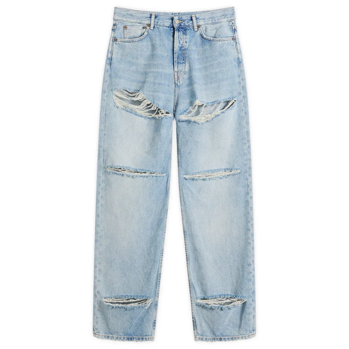 Джинсы прямого кроя с потертостями 2010F Light Crow Acne Studios, Light Blue