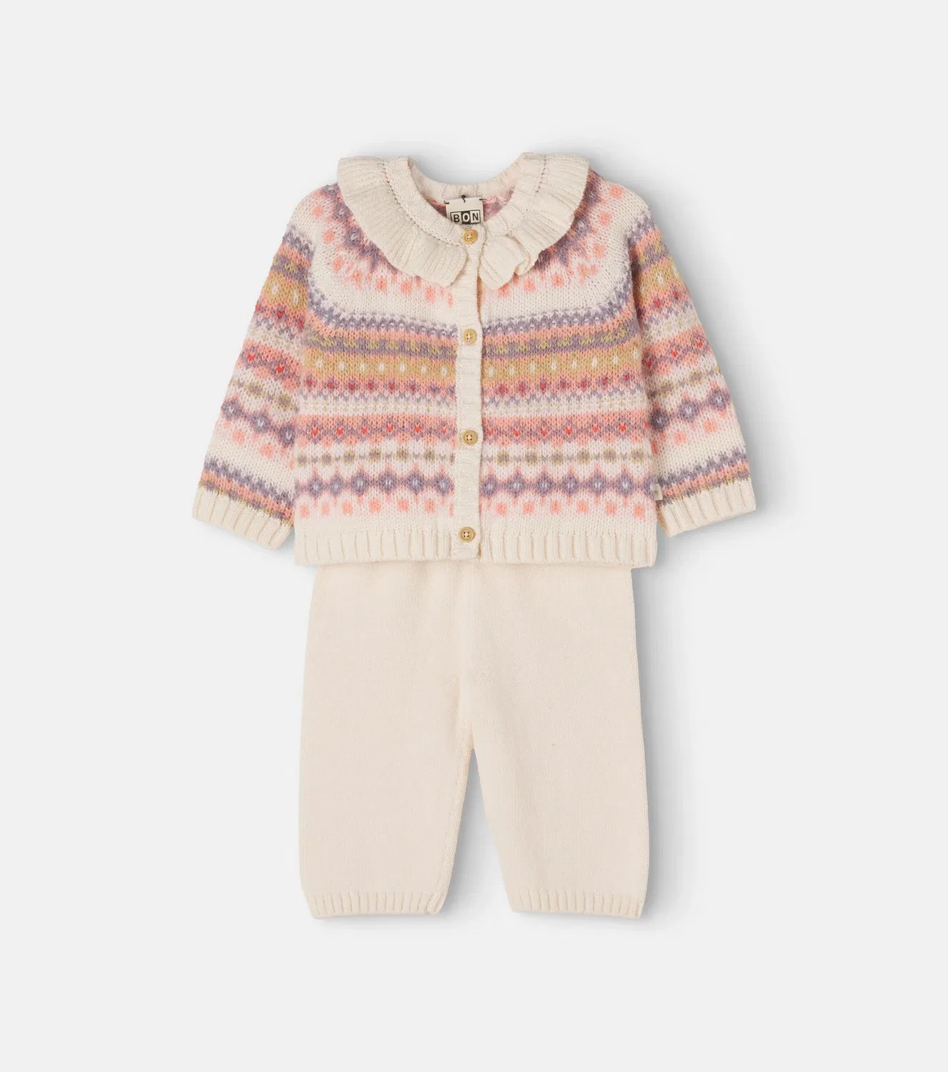 Комплект из кардигана и брюк Baby Papillon Bonton, мультиколор
