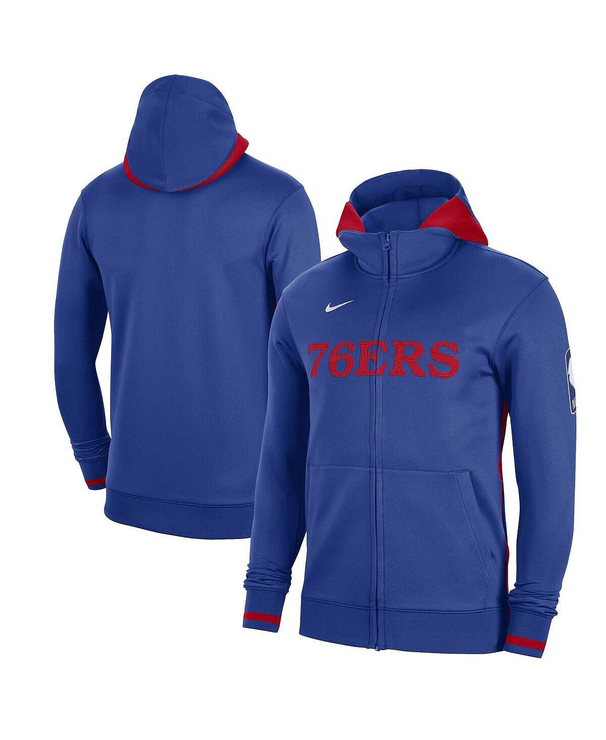 

Мужская толстовка с капюшоном на молнии royal philadelphia 76ers authentic showtime performance Nike