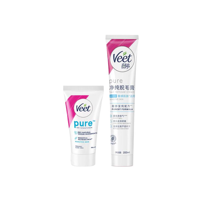 

Нежный крем-депилятор Pure Type увлажняющий очищающий 200мл+30мл VEET