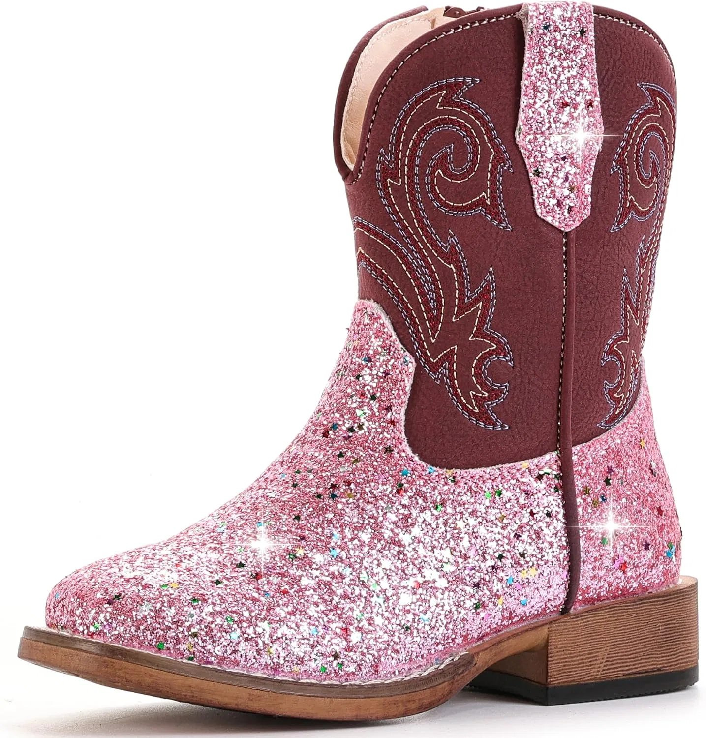 Детские сапоги для девочек с блестками Cowgirl Boots IUV KIDS, Bright Pink Glitter