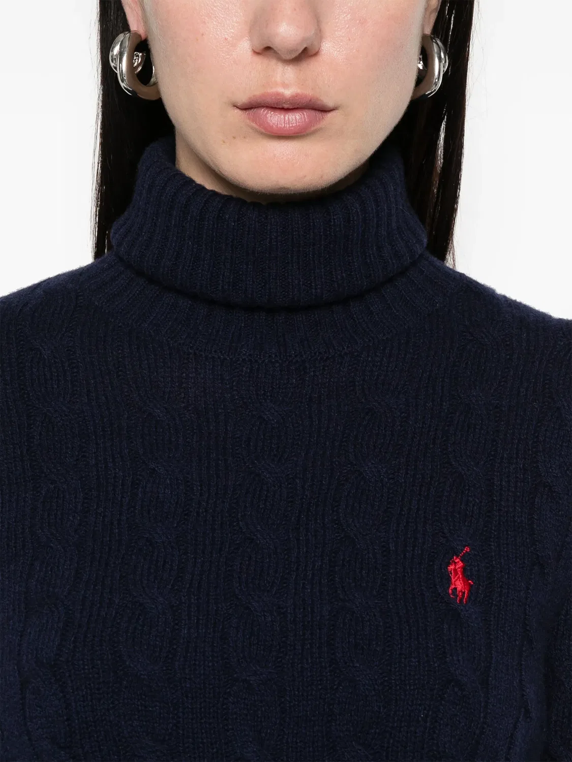 Polo Ralph Lauren Синий свитер с косичками — фото 4