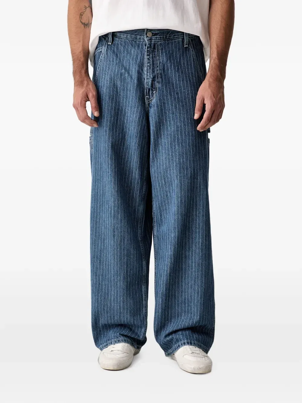 Широкие джинсы в тонкую полоску Levi'S, синий