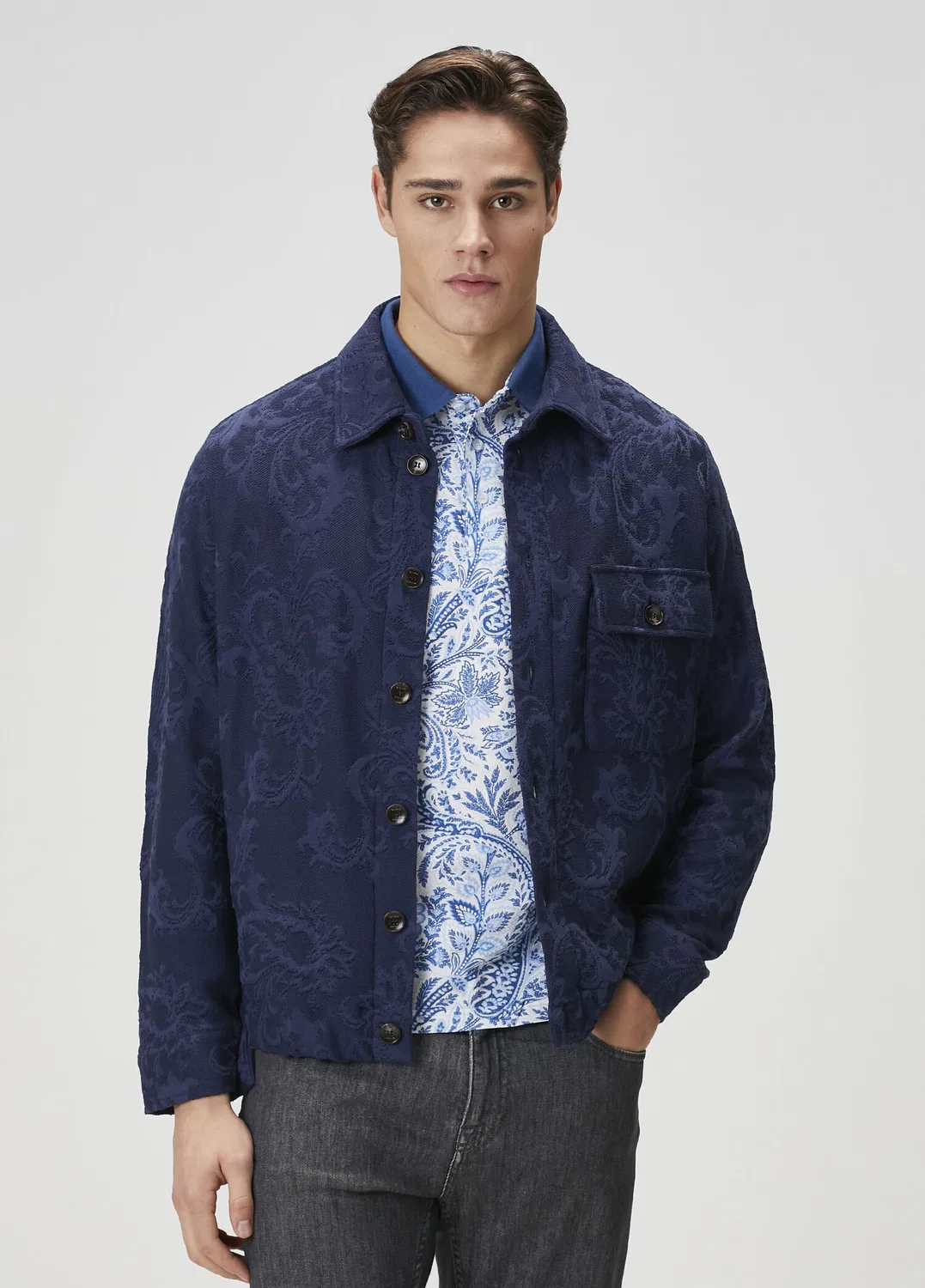 Классический пиджак Etro, темно-синий