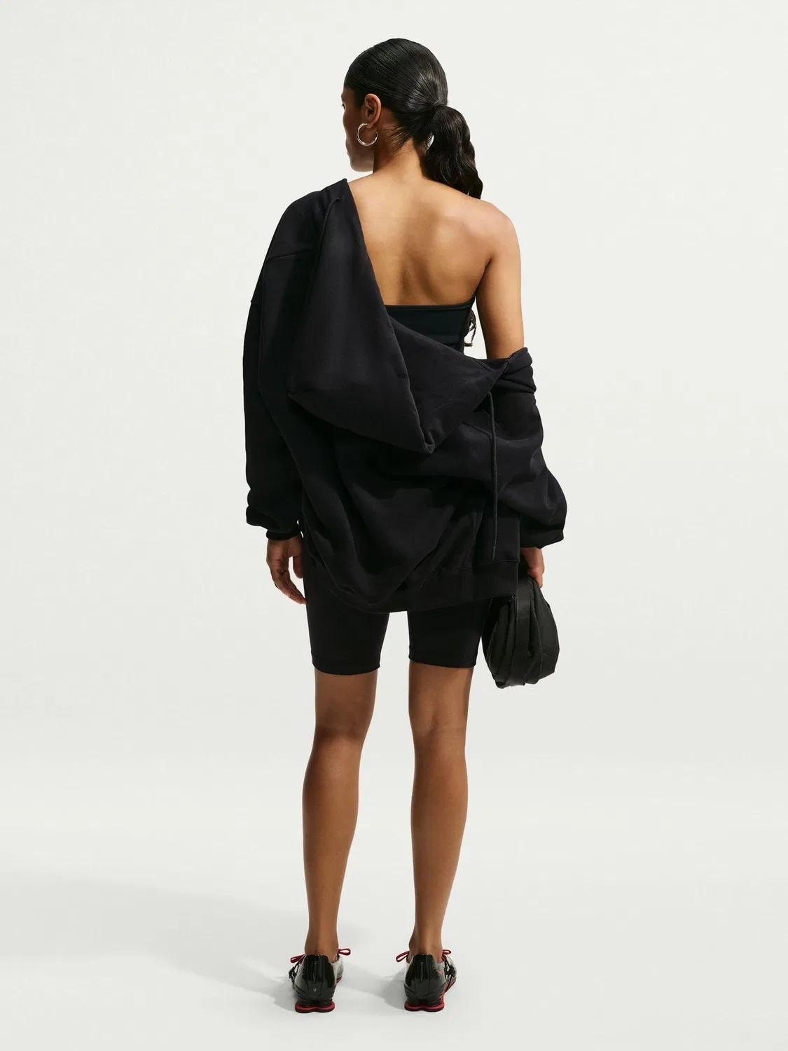 Толстовка большого размера из флиса Nike Total Black Studio — фото 4