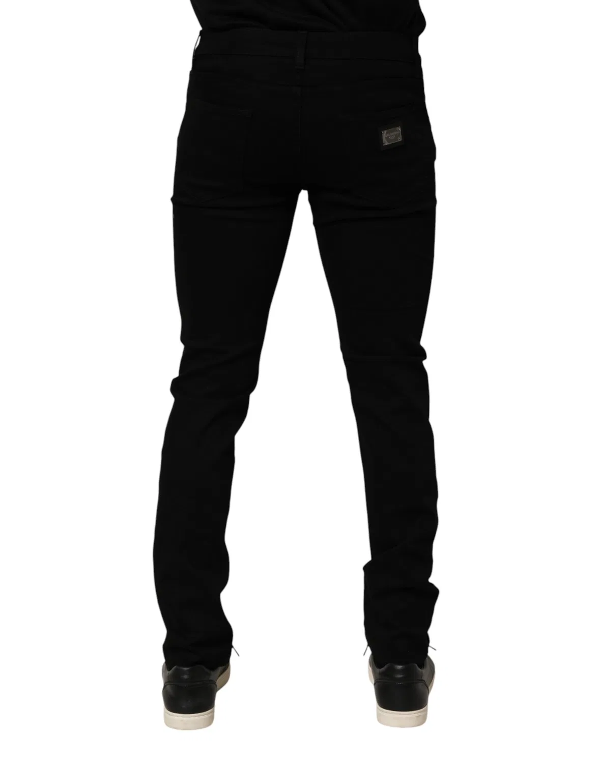 Мужские джинсы узкого кроя с логотипом Slim Fit Jeans Dolce & Gabbana, Black — фото 4