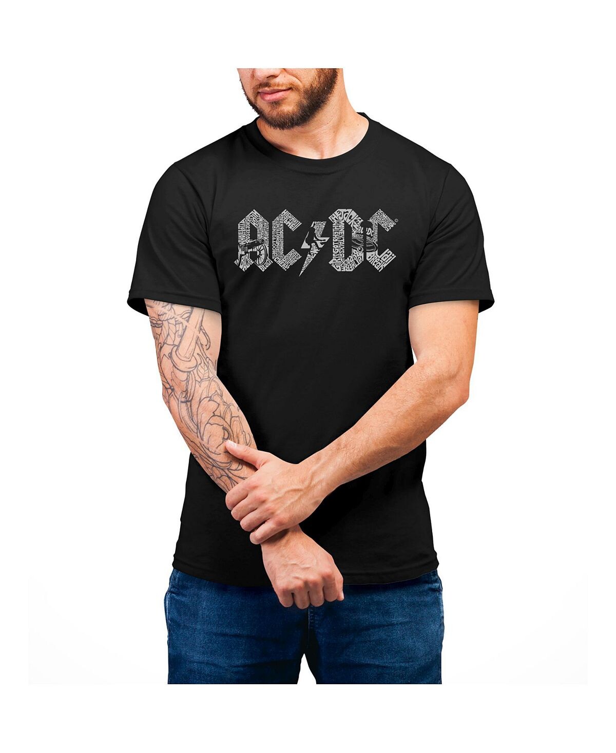 

Мужская футболка с надписью ac/dc word art LA Pop Art, черный