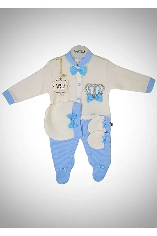 Детский комбинезон для мальчиков хлопковый Amore Baby, Blue