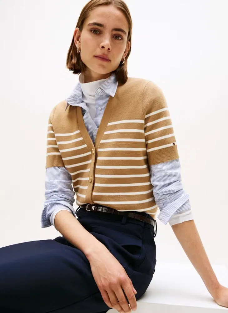 Кардиган с полосатым принтом и пуговицами Tommy Hilfiger, мультиколор — фото 3