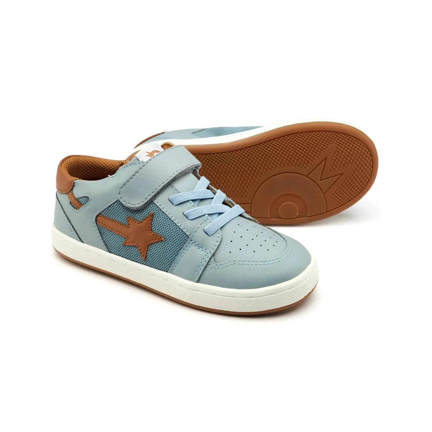 Детские кроссовки для девочек на липучках Star Runner Vl Strap Star Old Soles, Dusty Blue/Tan — фото 3
