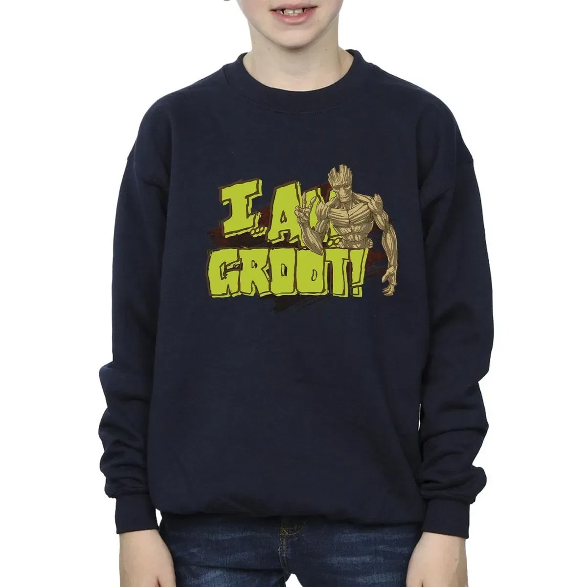 Свитшот с принтом I Am Groot Guardians Of The Galaxy, Navy — фото 3