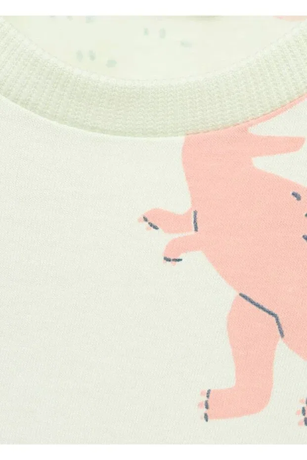 Детская хлопковое футболка с принтом Mango Baby, Pastel Green — фото 3