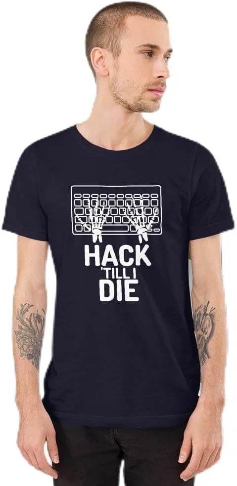 Футболка с принтом Hack Till I Die, Navy