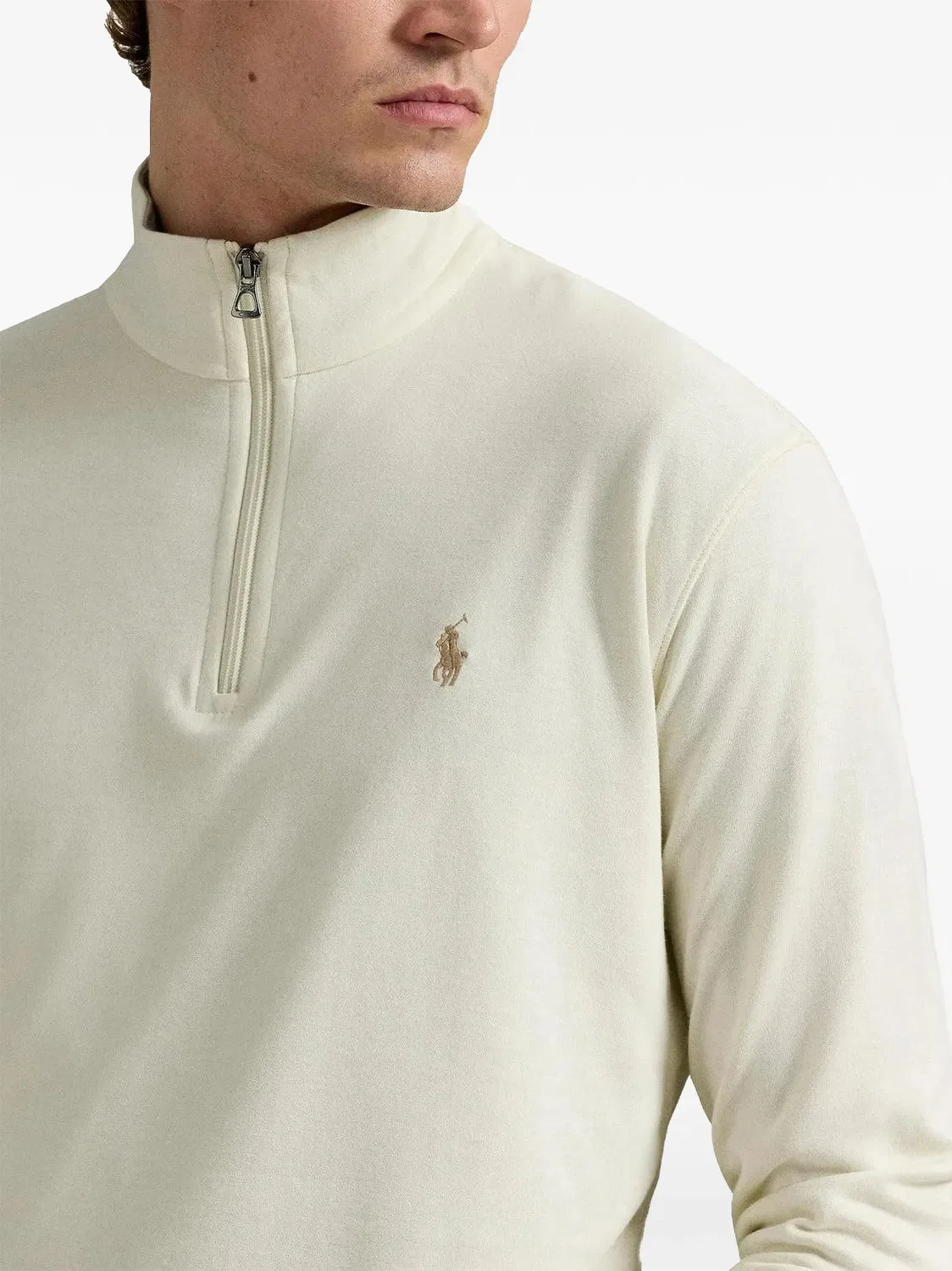 Поло из двуниточного джерси Polo Ralph Lauren, нейтральные — фото 2