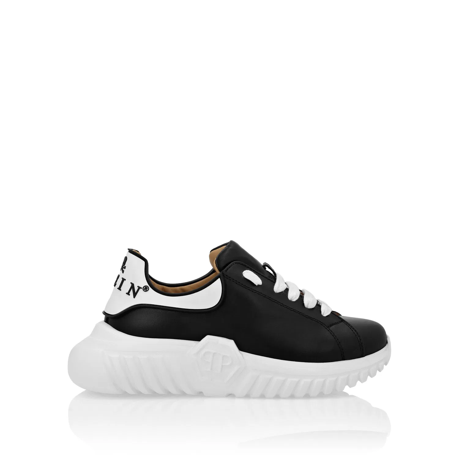 Детские кроссовки на низкой подошве Hexagon PHILIPP PLEIN, Black/White — фото 3