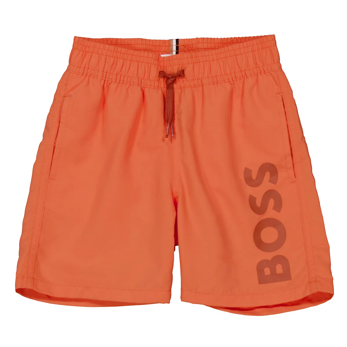 Плавки с принтом Kids Vertical Logo Swim Shorts Hugo Boss, Bright Red
