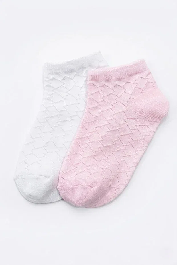 Детские носки-пинетки для девочек хлопковые комплект 2 пар Cocole Socks, Multicolor — фото 2
