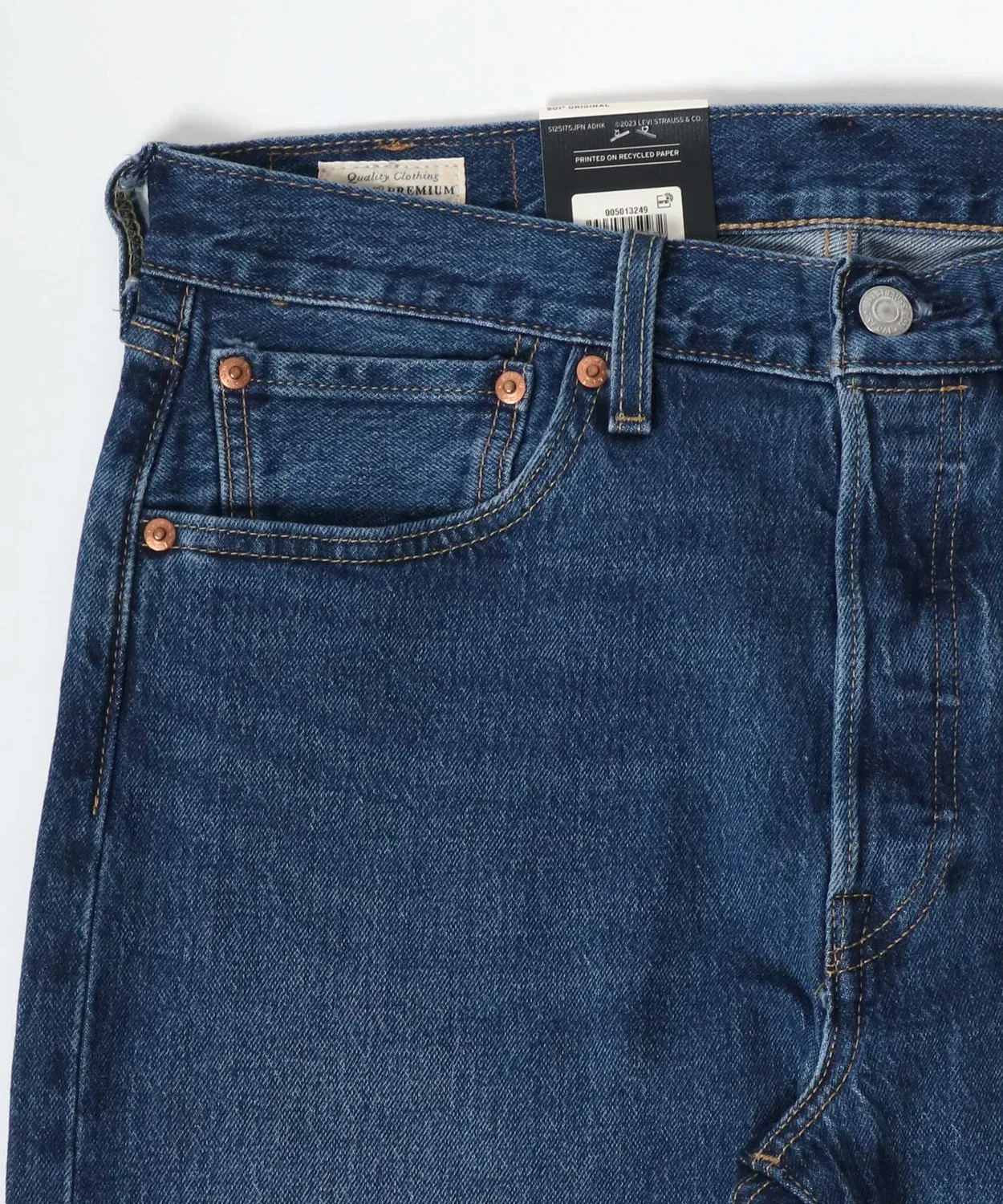 Мужские джинсы прямого кроя с микрострейчем 501 Original Stretch Levi's, Light Indigo Blue — фото 4