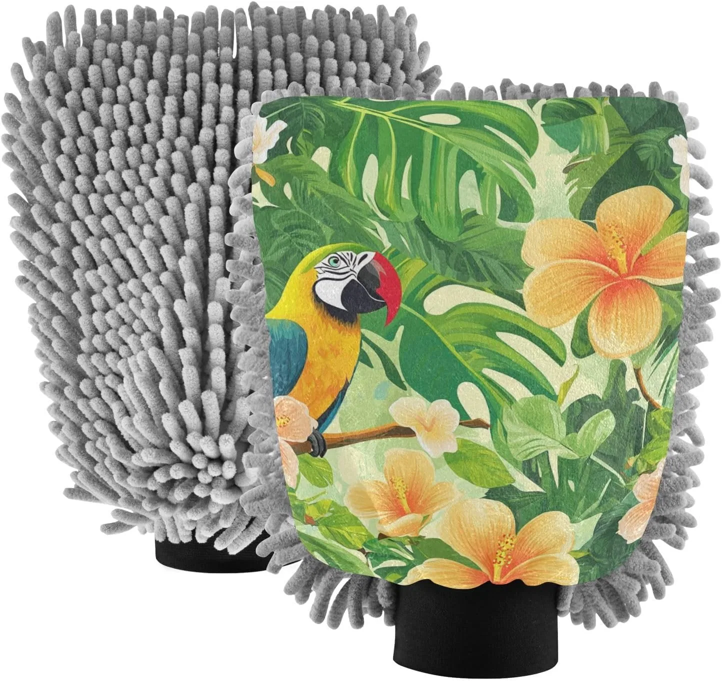 Мочалка для мытья авто из микрофибры, 11x30 см, Aidingzhi, Тропические растения