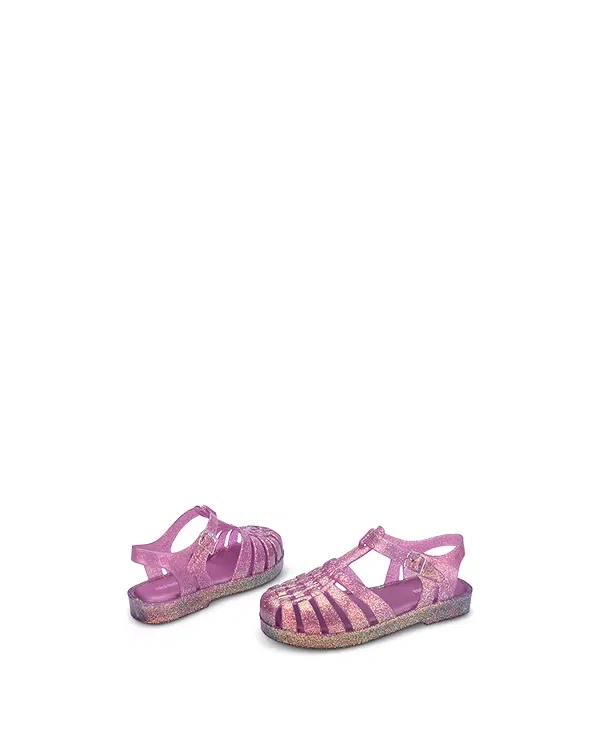 Детские сандалии для девочек с блестками Mini Melissa, Glitter Lilac — фото 2