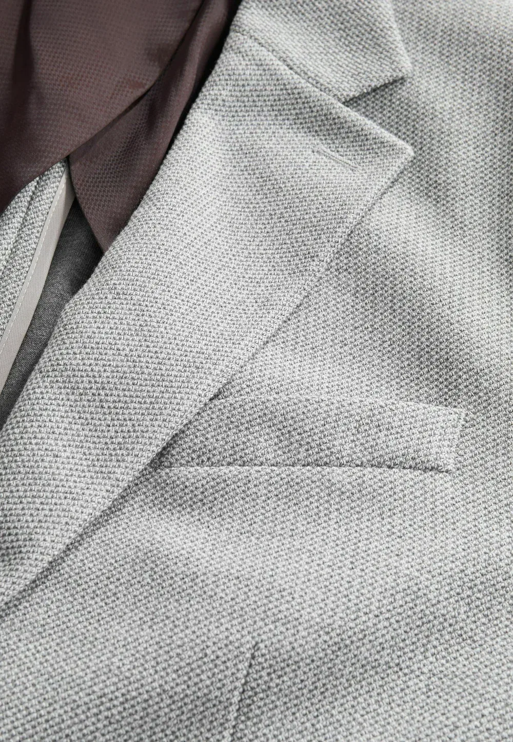 Приталенный пиджак из фактурного трикотажа - короткое пальто Next, Grey — фото 4
