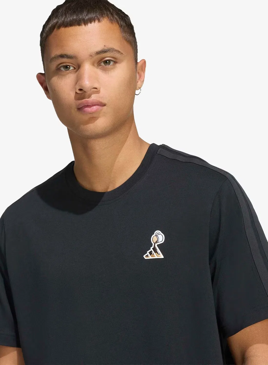 Футболка свободного кроя с принтом Lux Coffee Cafe Pour Adidas, черный — фото 3