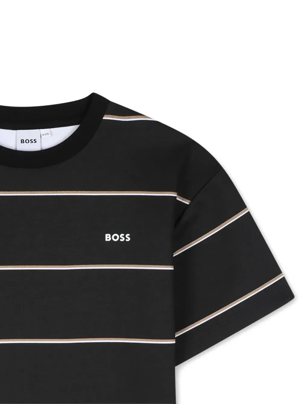 Футболка в полоску с логотипом Boss Kidswear, черный — фото 3