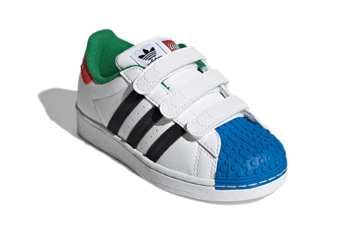 Детские кроссовки для мальчиков с принтом LEGO Cloud White Core Black Cloud White PS Adidas Originals, Белый/Черный — фото 4