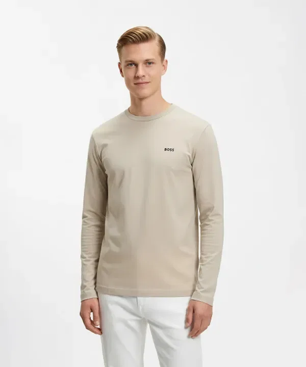 Футболка с длинным рукавом Stretch Cotton, Boss, белый