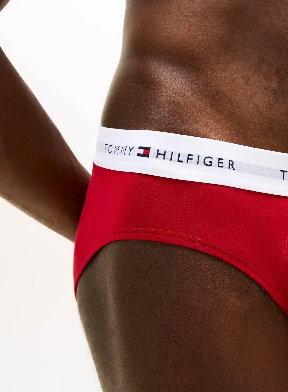 Трусы-слипы с логотипом на поясе, комплект 3 шт, Tommy Hilfiger, белый — фото 4